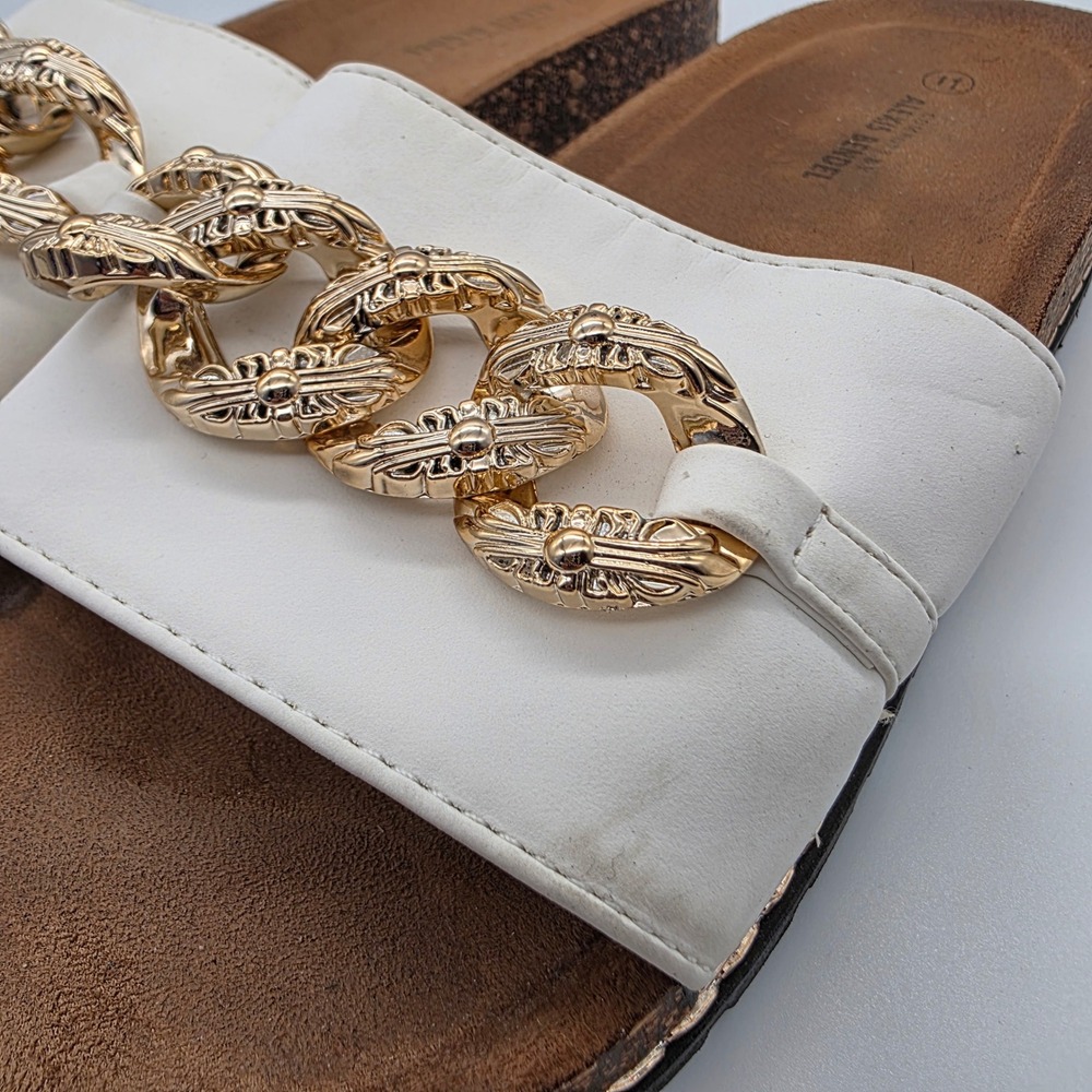 Alexis Bendel‎ White Chain Detail Slide Sandals Comfort Size 11 - Picture 4 of 9